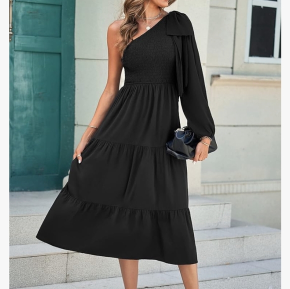 Dresses Zaful Womens One Shoulder Sleeveless Maxi Dress Smocked